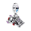 Disney Lilo & Stitch Conductor Stitch & The Tower of Terror Dangle Charm Hallmarked S925 Sterling Silver