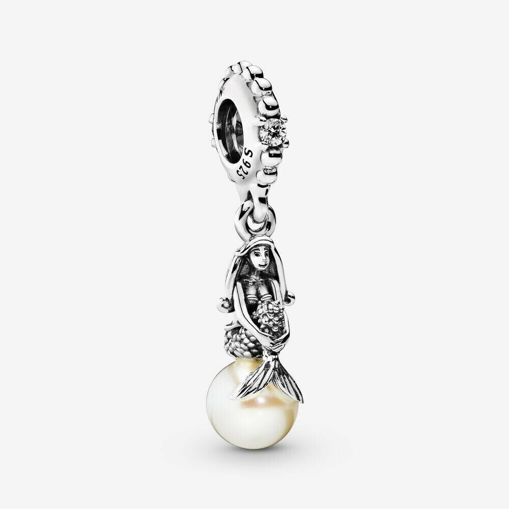 Disney The Little Mermaid Luminous Ariel Dangle Charm Hallmarked S925 Sterling Silver